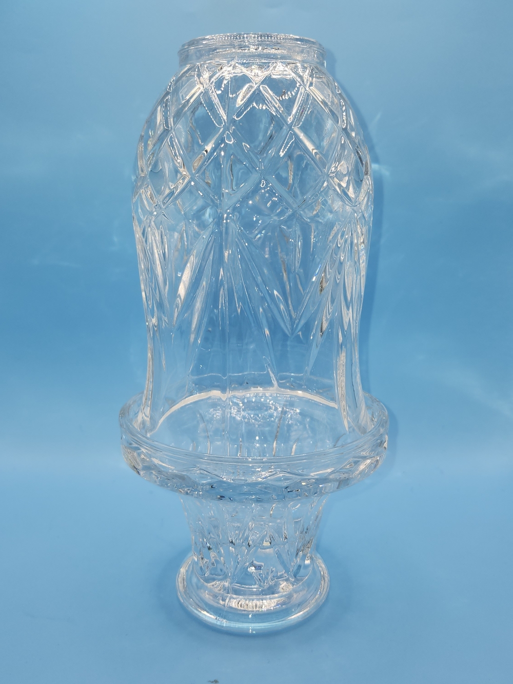 PARTYLITE SAVANNAH 24% LEAD CRYSTAL HURRICANE LAMP 2 PIECE CANDLE HOLDER